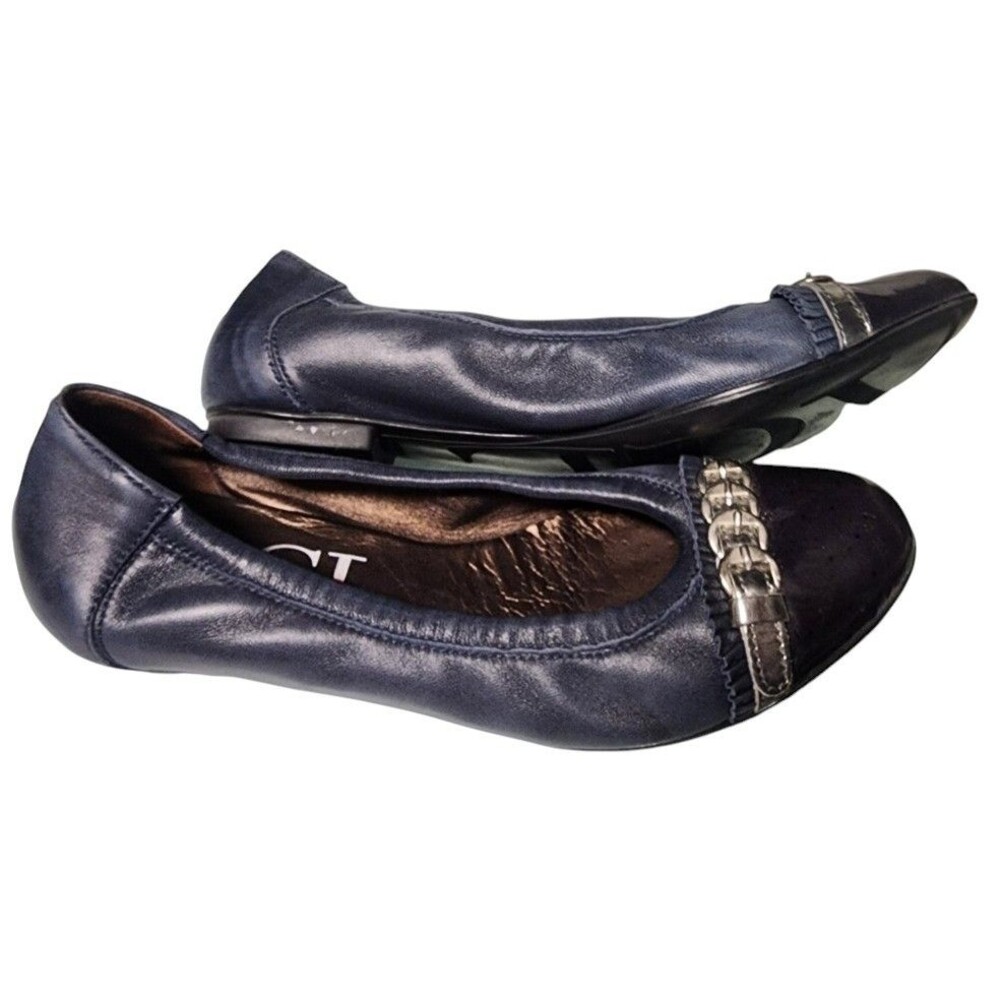 Attilio Giusti Leombruni (AGL) Leather Ballet Flats Black Italy Size EU 38
